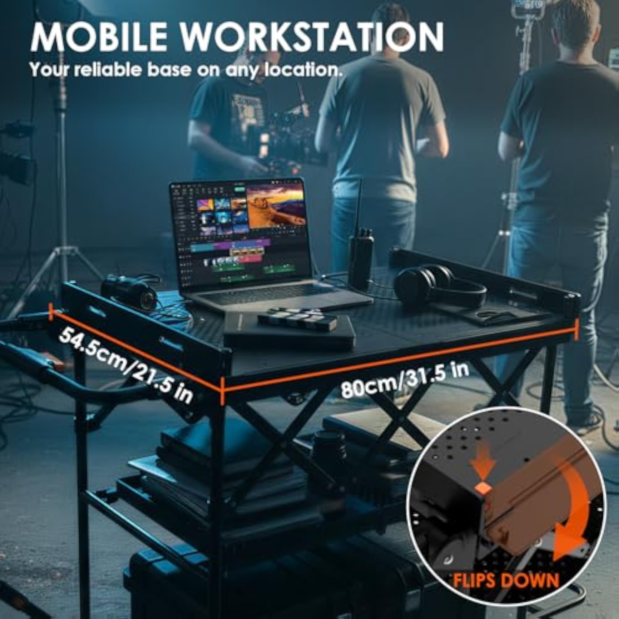 Video Production Camera Cart - Foldable Photography Dolly